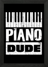 Piano dude grafica corniciato - piano,