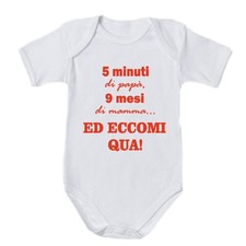 Body Bimbo bimba con Stampa Personalizzata 5 Minuti di Papà N002