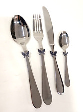 Set Posate Mepra Fiocco 24 pezzi Inox, Fiocco Indaco - Made in Italy