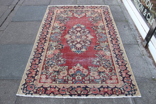 Tappeto grande rosso lana