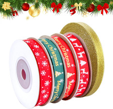 Nastri Natalizi, 5 Stili Nastri Natalizie per Confezioni Regalo, Totale 59M Nast