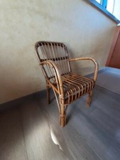 sedia piccola vintage vimini Rattan piccole dimensione bambini.