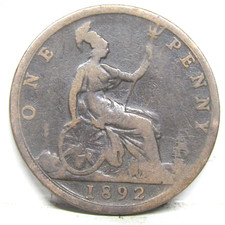 Moneta da un penny 1892