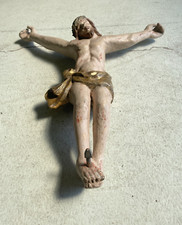 ANTICO CORPUS CHRISTI CROCIFISSO LEGNO POLICROMO 47 cm/h SCULTORE XVII-XVIII sec