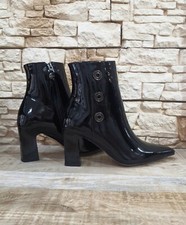 STIVALETTI DONNA IN VERNICE NERO BRACCIALINI TUA L11 MODA INVERNO TRONCHETTI