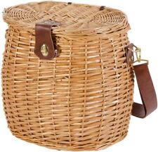 Verdelook CESTO a TRACOLLA PORTAFUNGHI per RACCOLTA FUNGHI in VIMINI cm 33x23x35