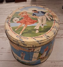 Scatola vintage latta ovale - scatola,