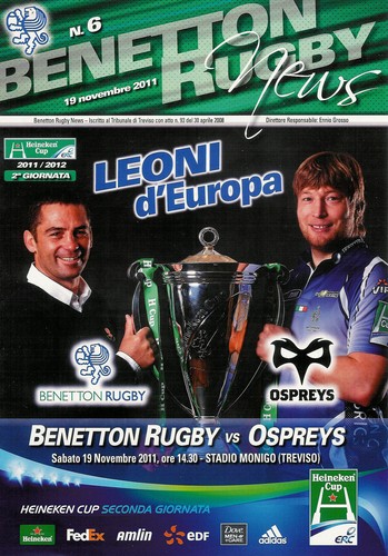 Benetton treviso ospreys - treviso, v