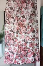 Coppia Tende Fiore Satinate Vintage Metà Secolo Settanta Rosa Lunghe 84