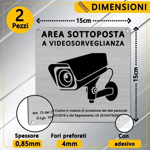 Cartello area videosorvegliata - cartello,