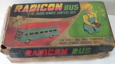 Vintage Trade Mark RADICON tutto metallo R/C BUS 14" lungo in scatola originale! Funziona Giappone