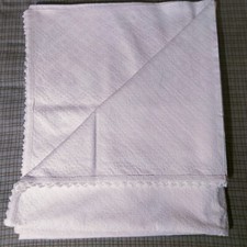 Copriletto Matrimoniale Broccato Bianco Cottone vintage