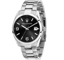 Orologio Uomo Maserati Attrazione Quadrante Nero Cinturino Argento R8853151007