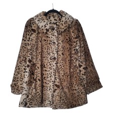 SISTER CAPOSPALLA leopardato stampa animalier giacca pelliccia sintetica marrone chiaro donna