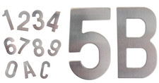 Numero Civico Acciaio Inox 0 - 9 Segno Porta Lettera a B C Argento 100 MM