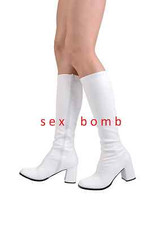 SEXY stivali BIANCHI zip laterale TACCO 7,5 CM dal 35 al 46 Fashion GLAMOUR     