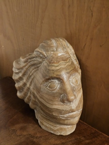 Woman head onyx stone sulpture