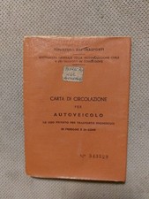 LIBRETTO CARTA LICENZA DI CIRCOLAZIONE AUTOVETTURA Alfa Romeo 1962 TARGA