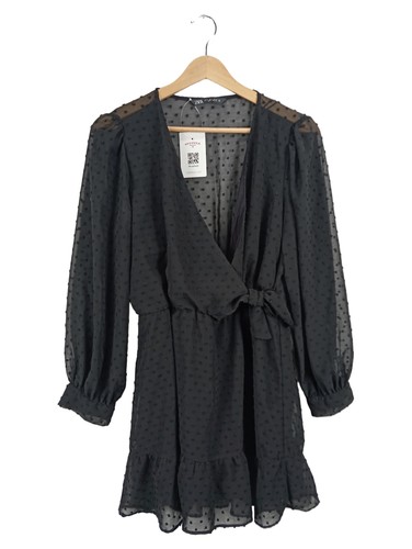 Zara abito donna nero wrap - donna,