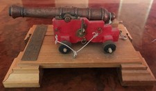 CANNONE VINTAGE MANTOVA MADE MODELLO OTTONE LEGNO DA COSTA AMERICANO 1780- 1813