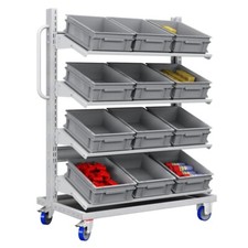 Carrello con 12 cassette