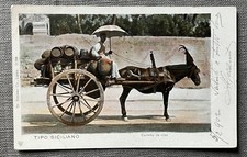 Vecchia Cartolina Tipo Siciliano - Carretto da Vino - FP VG 1902