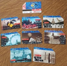 8 schede carte telefoniche italiane IL GIRO DELLE CAPITALI DELL'EURO