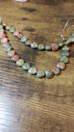 Unakite perline cuore 10mm - perline,