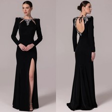 Abiti da sera scollo a scoop abiti lunghi su misura occasione scintillante lunghezza pavimento