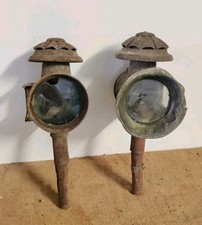 ANTICA LAMPADA LUME DA CARROZZA A CANDELA Vintage Lampada 1900" Treno Collezione