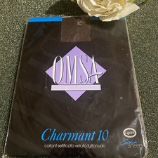 COLLANT OMSA CHARMANT 10 Setificato Velato Tutto Nudo Lycra Colore Marrone T. 1