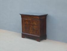 Comò cassettone Luigi Filippo in mogano con piano in marmo, '800 - L 98 cm!