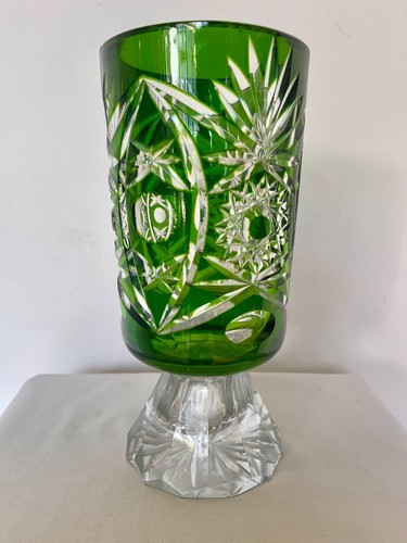 Vaso green cristallo bohemian - vaso,