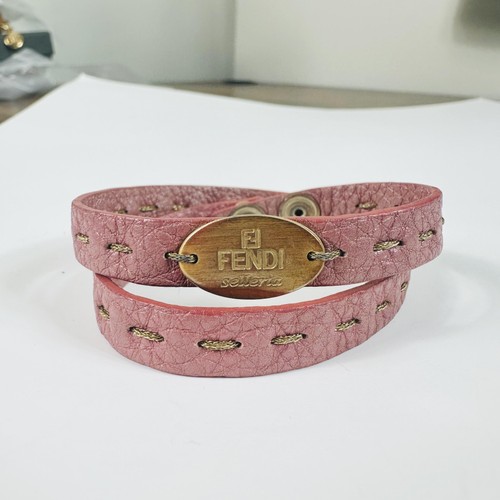 Bracciale fendi pelle rosa - bracciale,