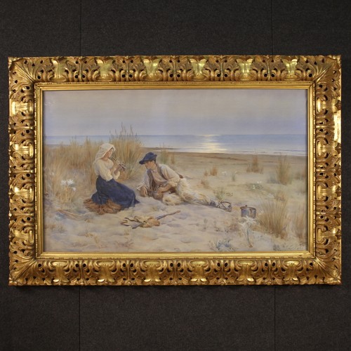 Acquerello paesaggio romantico