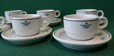 SET 6 TAZZINE + PIATTINI CAFFÈ PORCELLANA TOGNANA AERONAUTICA MILITARE. AC29/40