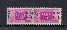 Italy Trieste AMGFTT 1947 Sass parcel 5gc shifted ovpt Variety MNH** CV € 300