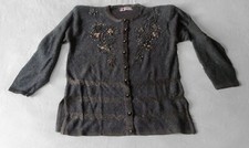 YULONG  Maglia Donna Nera con Ricamo e Perline - TAGLIA XL