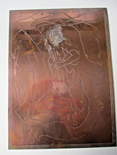 Incisione su lastra di rame " Donna " firmata P. Vianello