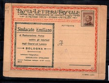 Italia Regno 1921 Busta 40% non viaggiato Lettera Postale BLP 40, Con foglio