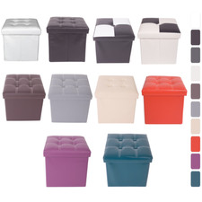 Puff Contenitore 10 Colori Imbottito Moderno Salotto Camera da Letto