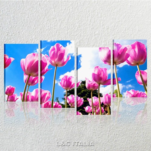 Tulipani rosa quadri moderni - rosa,
