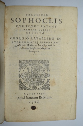 Sofocle ediz 1584 - ediz.,