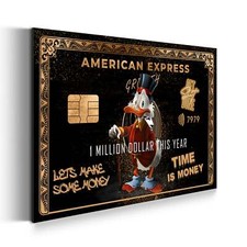 Quadro moderno stampa su tela motivazionale Comic Paperone One Million Dollar ca