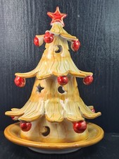 ceramica artigianale decorata albero porta candela h 22 x 16 ø cm