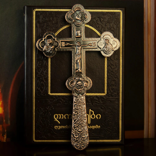 Orthodox hand cross red bronze - hand,