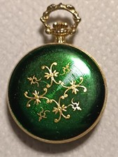 Orologio Tasca Incabloc 17 Rubis Verde Smalto | Green Enamel Pocket Watch 17j