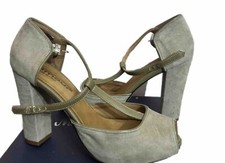 SCARPE Décolleté Effetto Scamosciato Grigio Verde DONNA Tg 38