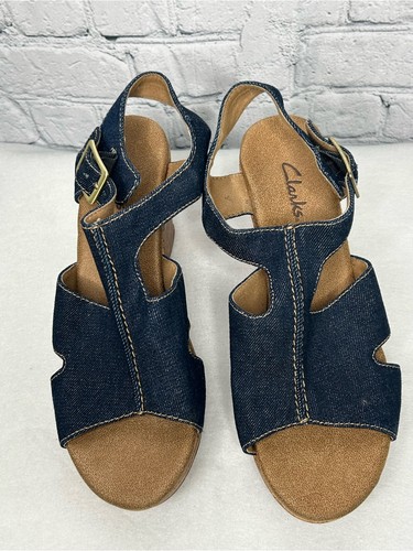 Sandali clarks denim zeppa - clarks,