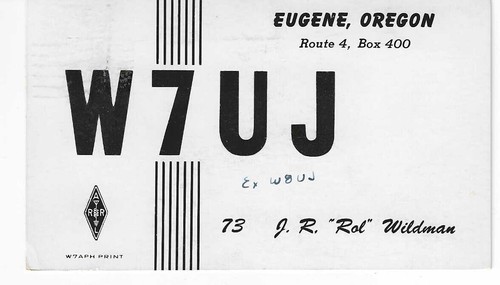 Qsl 1950 eugene - 1950, oregon